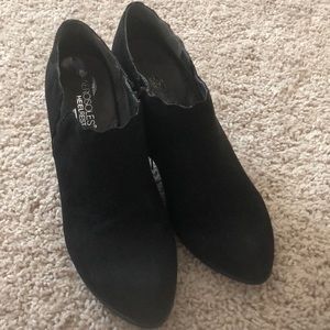 Black suede ankle boots